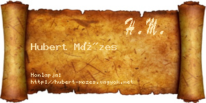 Hubert Mózes névjegykártya