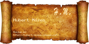 Hubert Mózes névjegykártya
